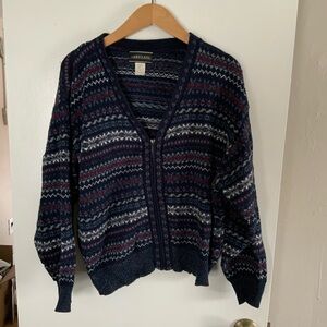 Landscape Women's Navy and Red Cardigan